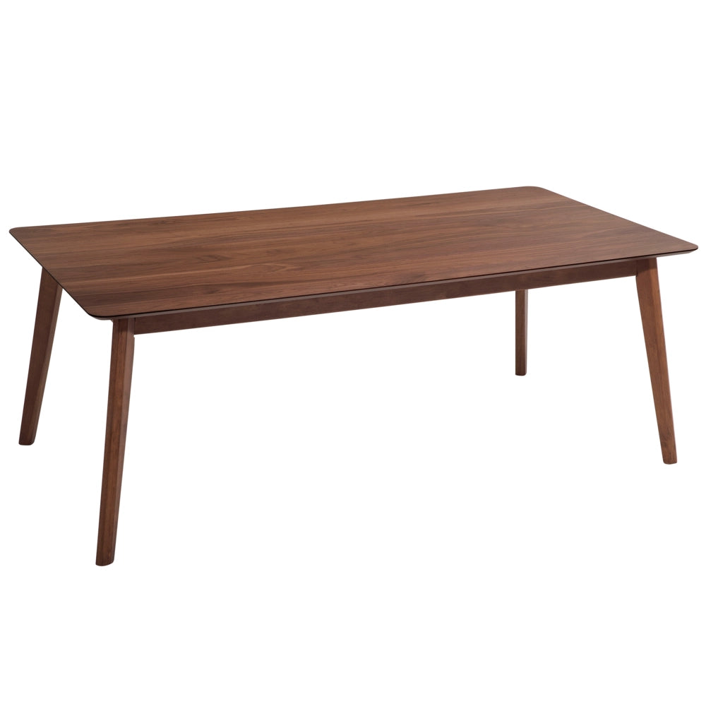 Tavolo da pranzo in legno scuro 200 x 100 cm gambe in legno rettangolare minimalista cucina scandinava