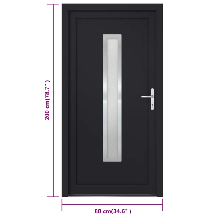 Porta Ingresso Antracite 88x200 cm in PVC 3187903