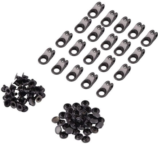 20 Rivetti per Cinturino di Scarpa in Nero per Riparazioni e Fai da Te