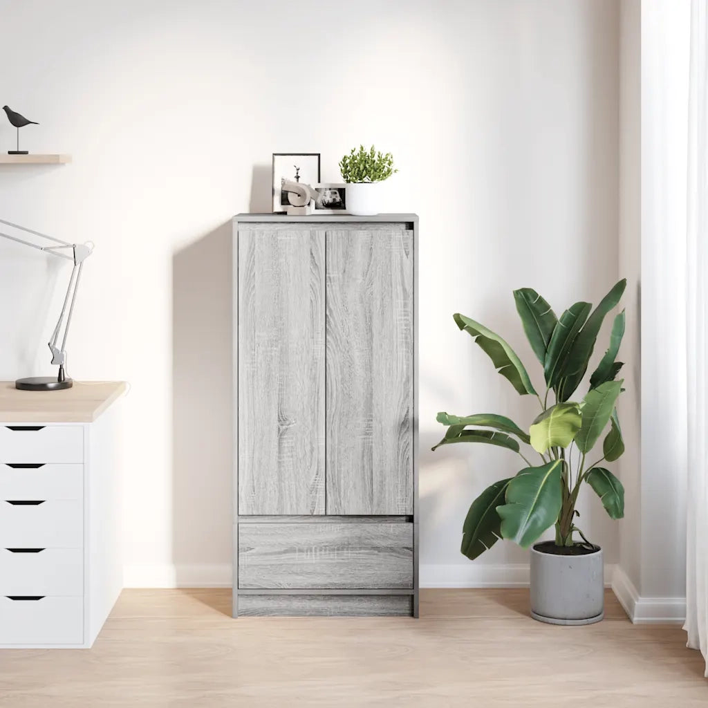 Armadio con Cassetto Grigio Sonoma 55,5x34x119,5 cm Truciolato