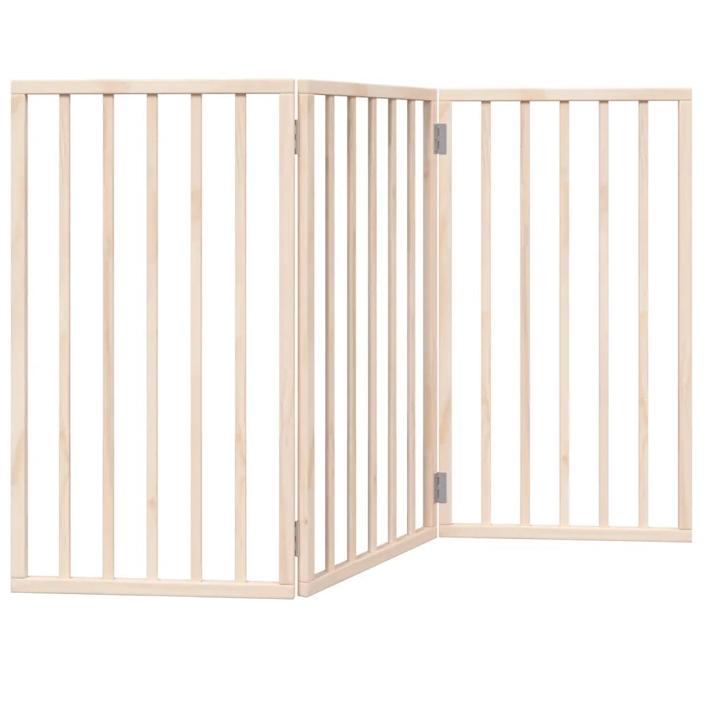 vidaXL Cancello per Cani Pieghevole 3 Pannelli 150 cm Legno di Pioppo