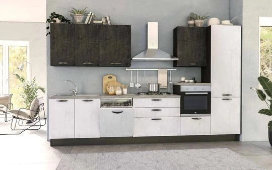 My Brand Cucina Alfa cm 360 Bianco Cemento/Ardesia