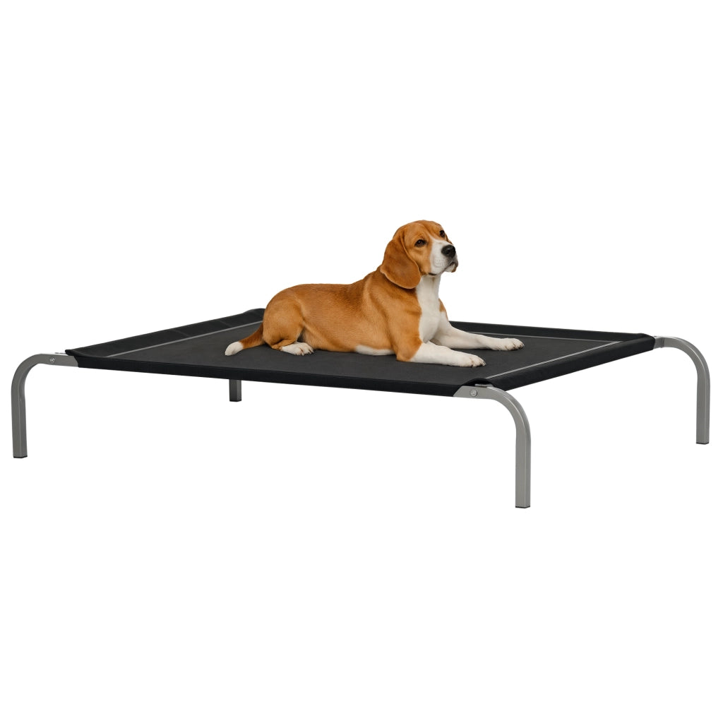 Letto a soppalco per cani 110x75x20 cm con struttura in acciaio per interno ed esterno ¨C zephmum ¨C nero