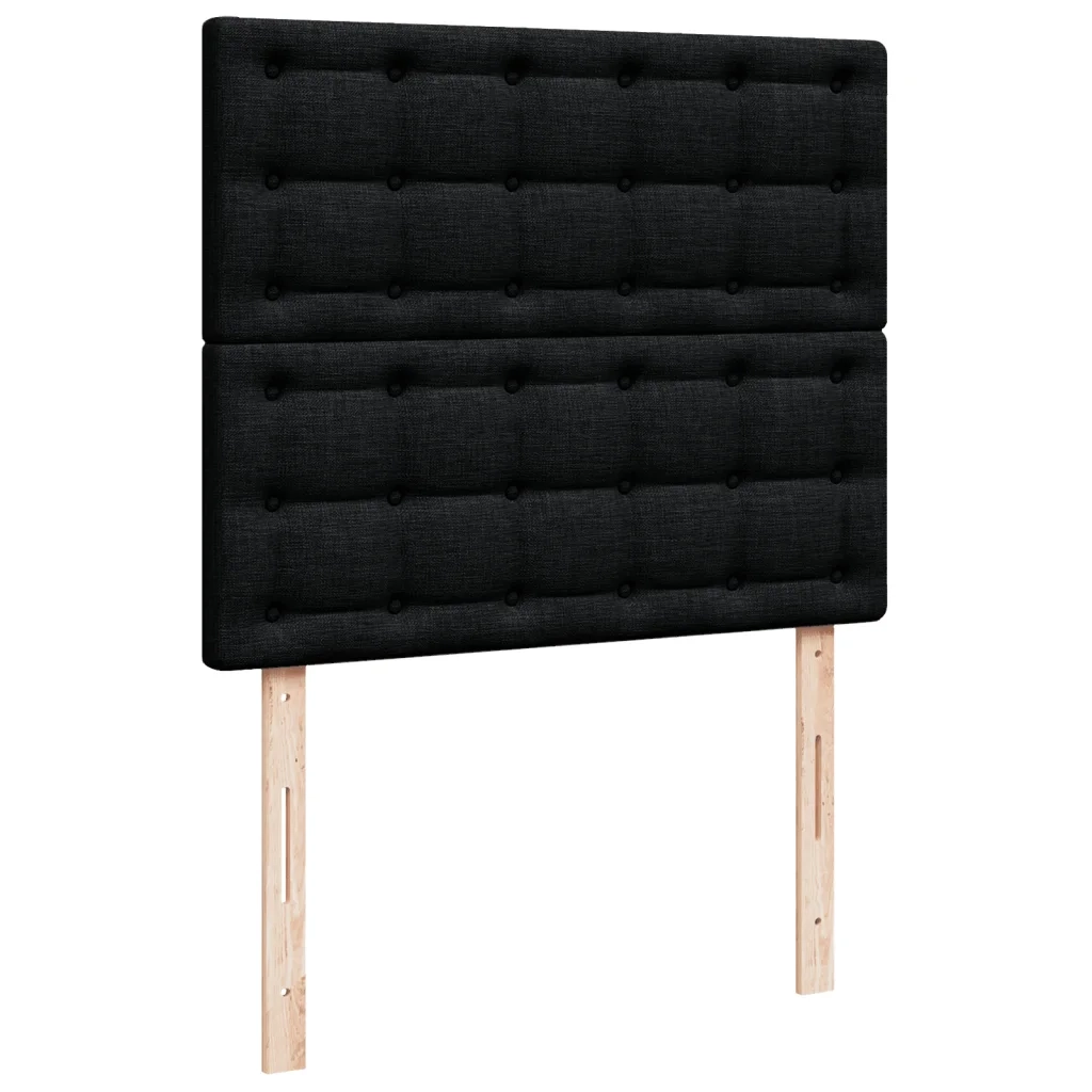 Giroletto a Molle con Materasso Nero 120x200 cm in Tessuto
