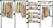 Appendiabiti da Parete, Attaccapanni da Muro Metallico con Design Aperto, Stile Vintage, Nero + Marrone Rustico
