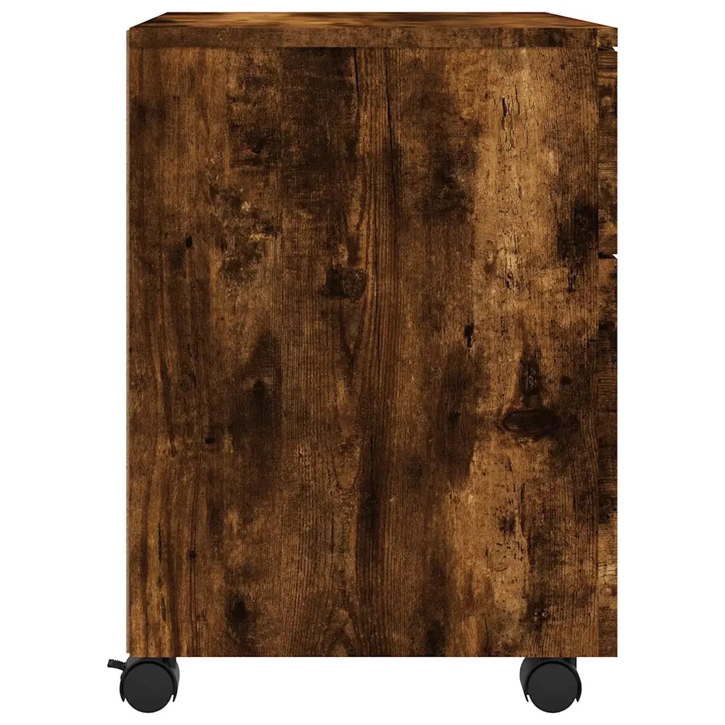 Schedario con Ruote Rovere Fumo 45x38x54 cm Legno Multistrato CFW3120343
