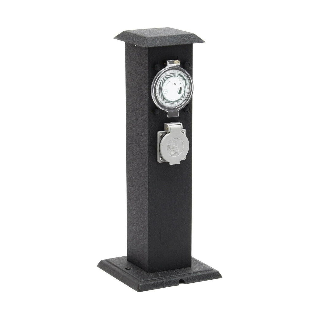 Colonna di alimentazione da esterno con 2 prese di corrente e timer metallo IP44 16_0002280
