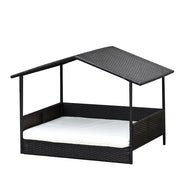 Cuccia per Cani in Rattan con Cuscino ¨C Zephmum ¨C 69x98x70 cm Marrone