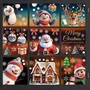 Stickers per finestra di Natale, 9 fogli, 95 pezzi, stickers per finestra di Natale, autoadesivi, riciclabili, statici, per decorazione invernale delle finestre