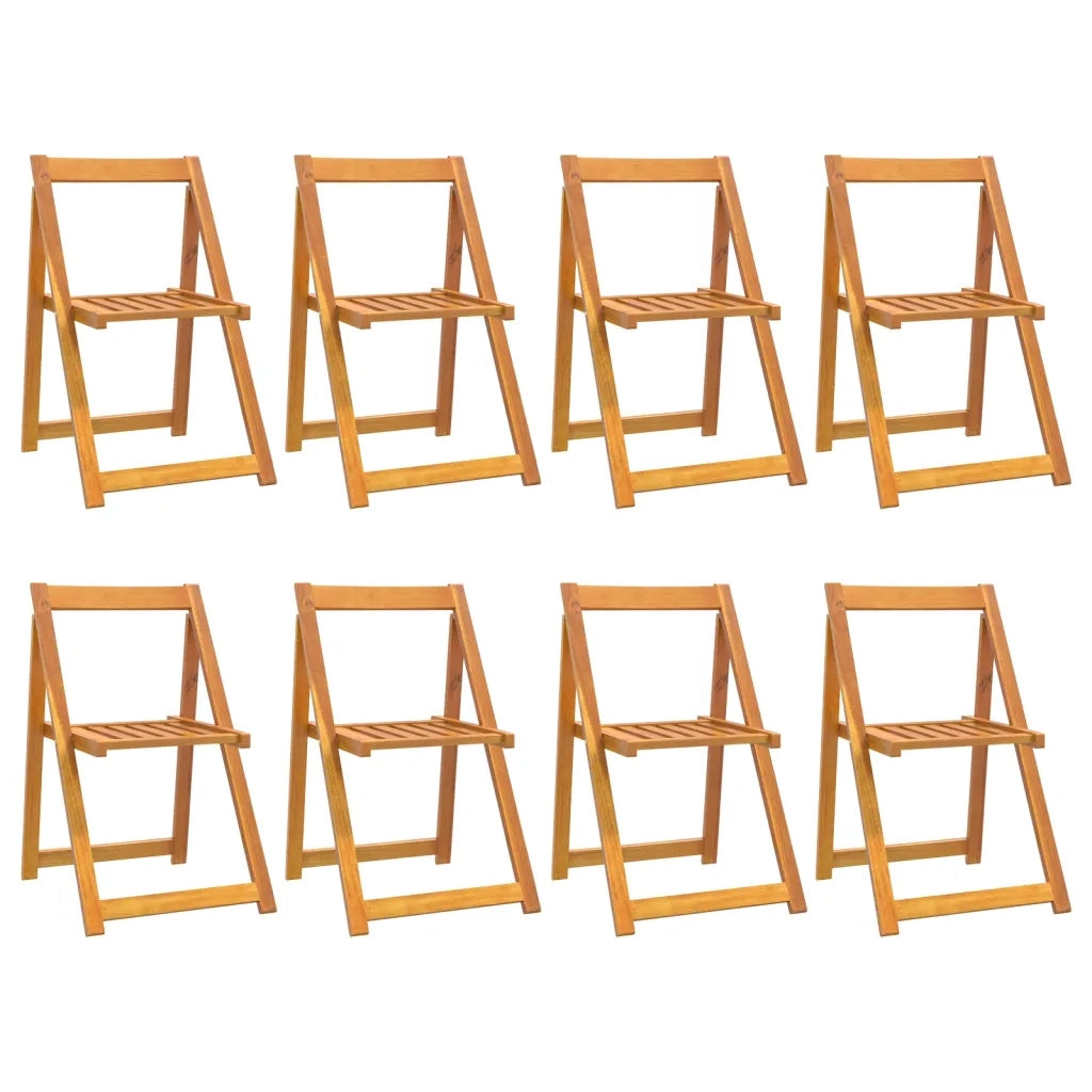 Sedie da Giardino Pieghevoli 8 pz in Legno Massello di Acacia 3104965