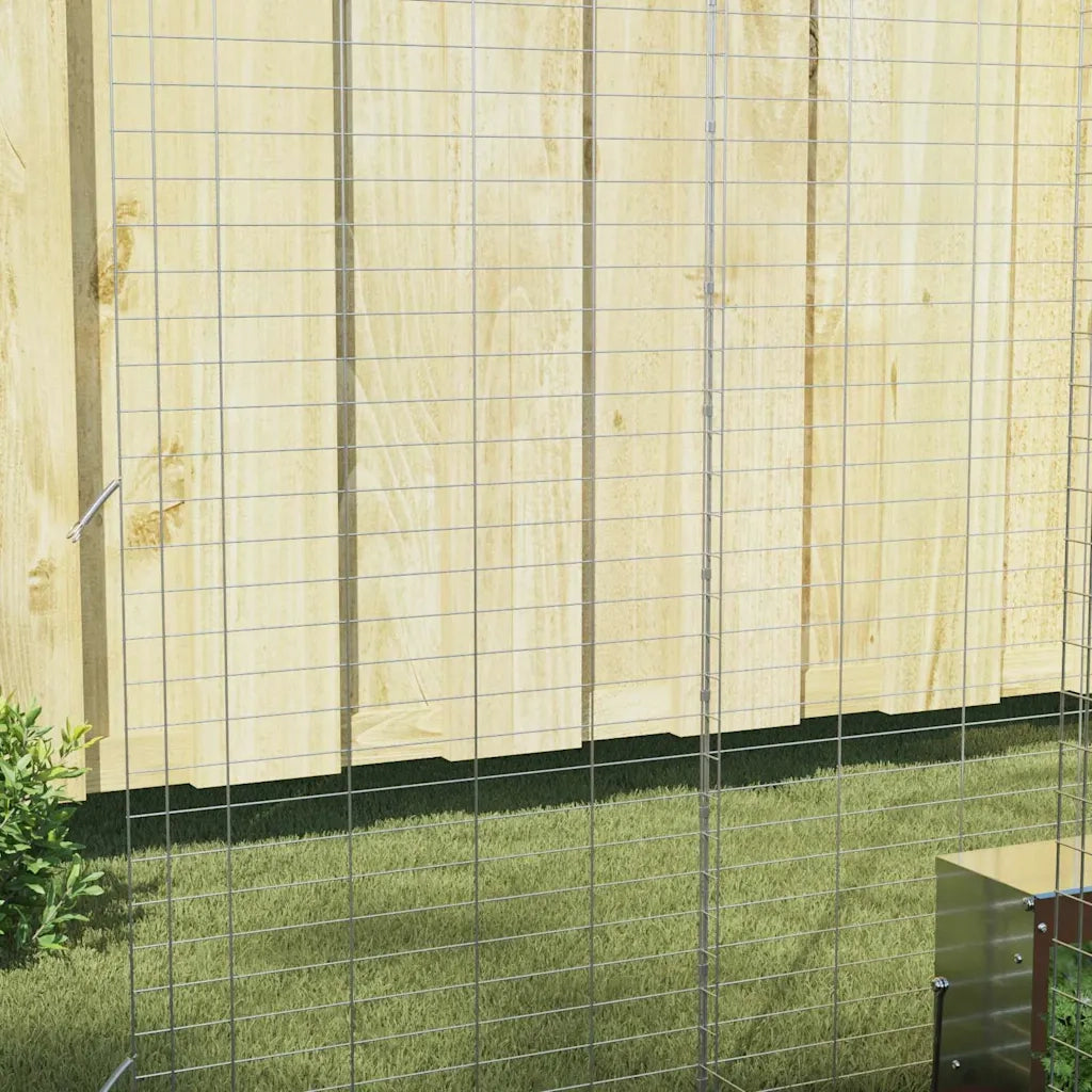 Gabbia per Conigli Argento 300 x 100 x 210 cm Acciaio zincato