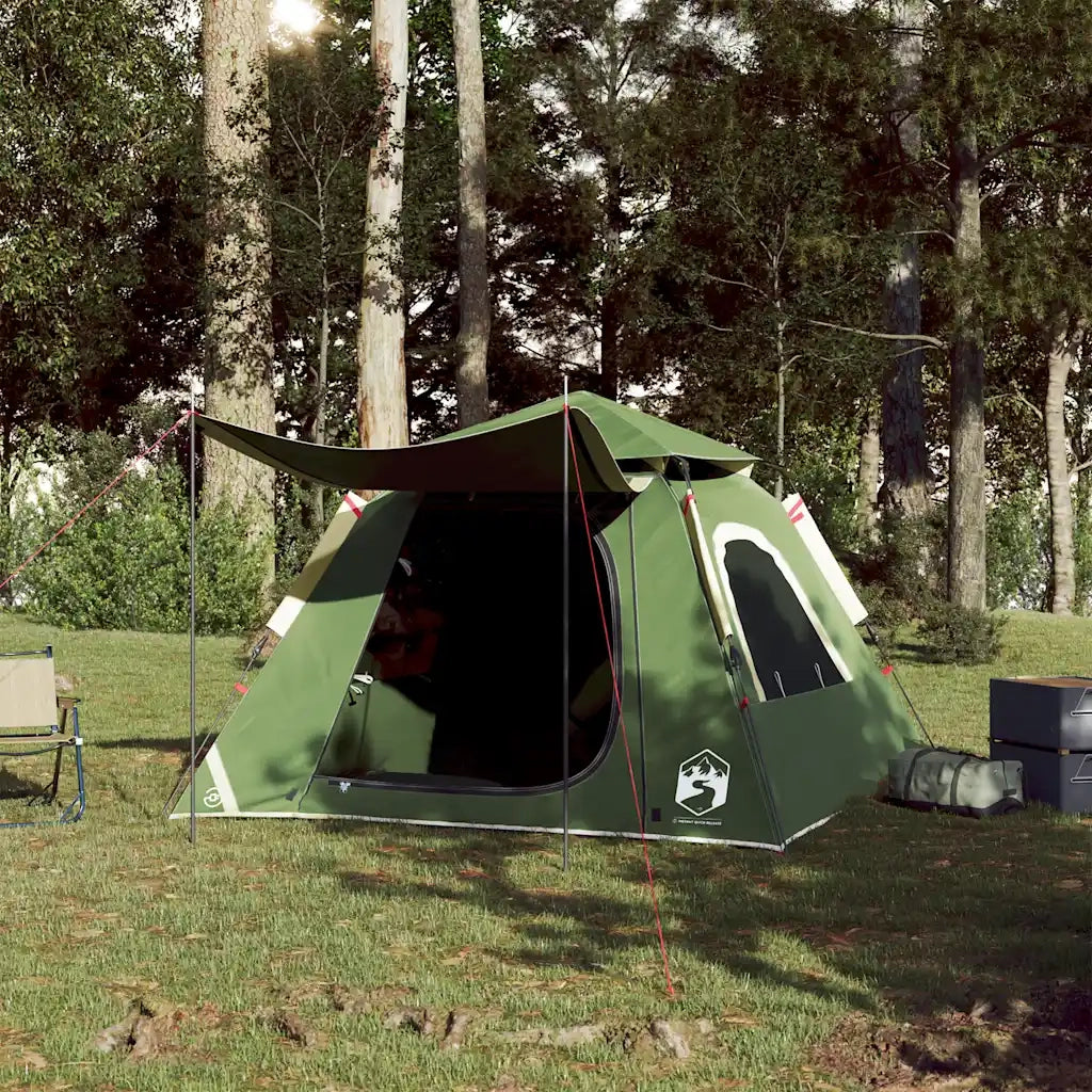 Tenda a Cupola da Campeggio 4 Persone-Tenda per Escursionismo Verde a Rilascio Rapido 388123