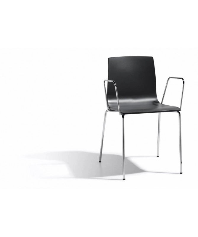 SEDIA ALICE - SET DA 2 - CON BRACCIOLI TECNOPOLIMERO e acciaio made in Italy SCAB DESIGN - Antracite 81