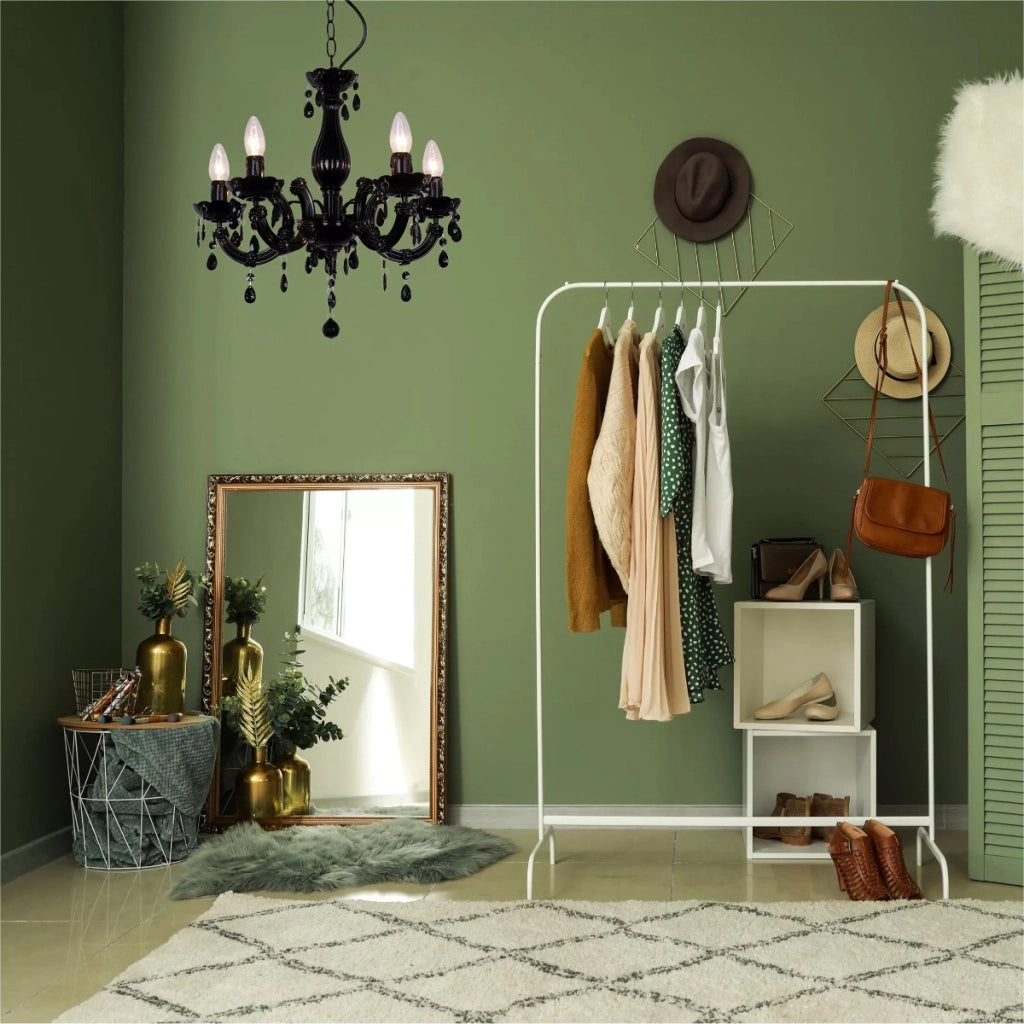 Lampadario Magnolia rococò nero 5xE14 Zuma Line RLD94016-5B