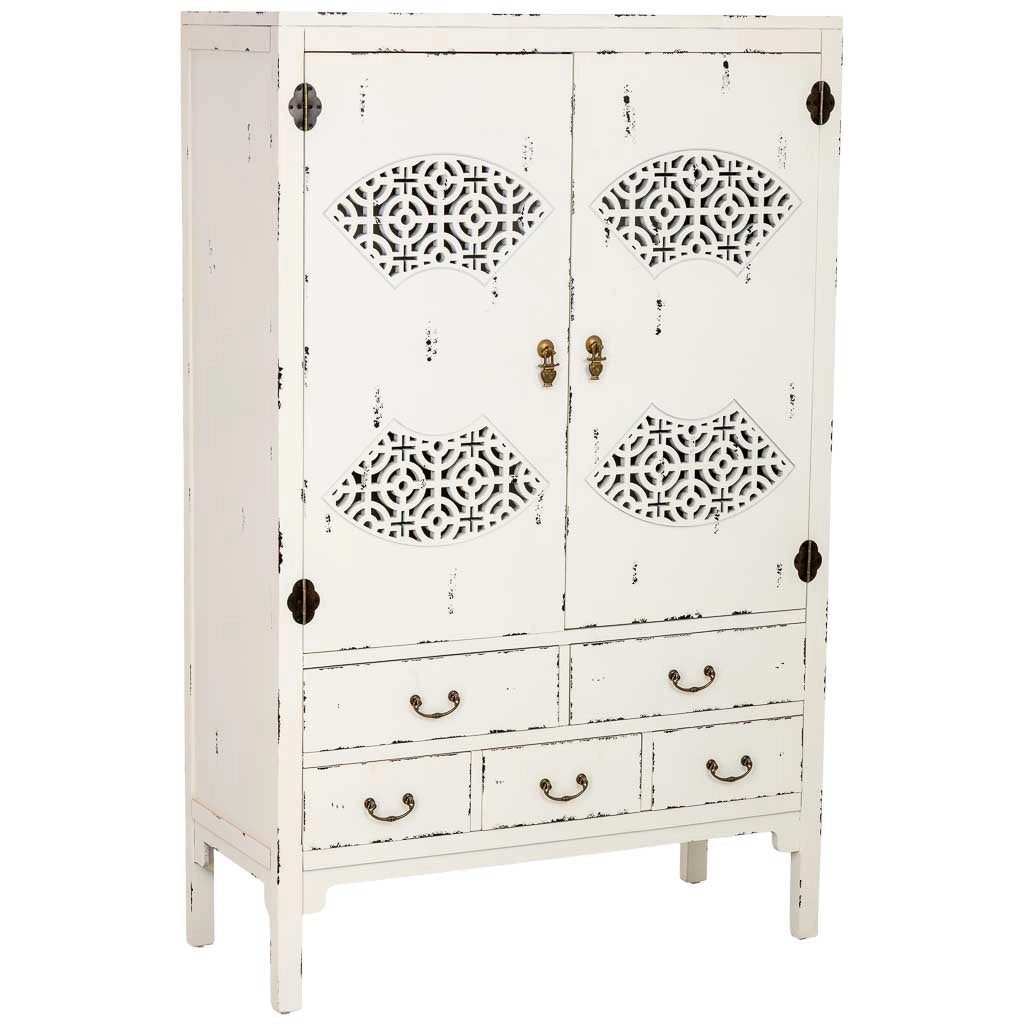 Armadio in legno bianco anticato 96x40x150h cm