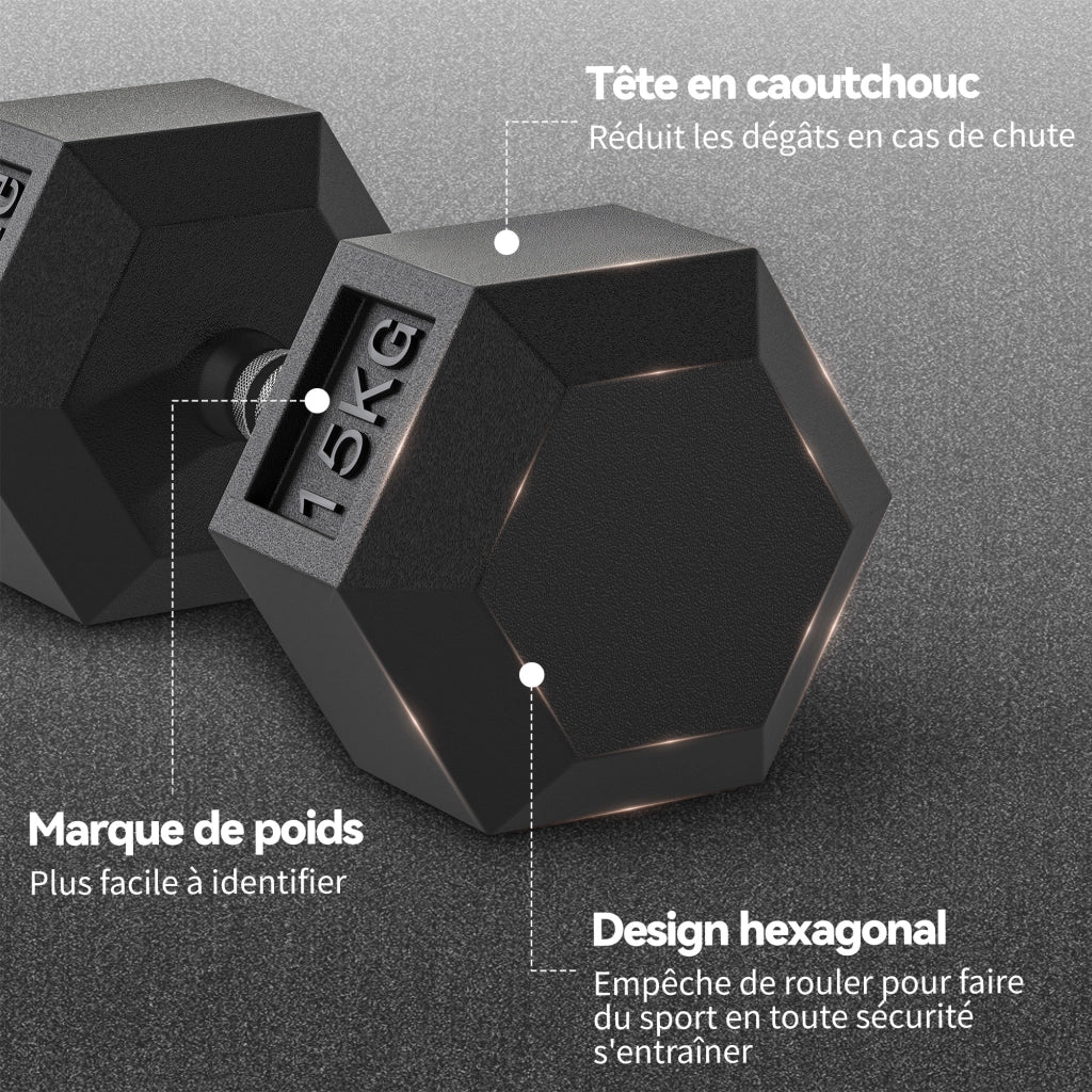 Halt¨¨res Esagonali ¨C zephmum ¨C 2 Pezzi 30 kg Nero