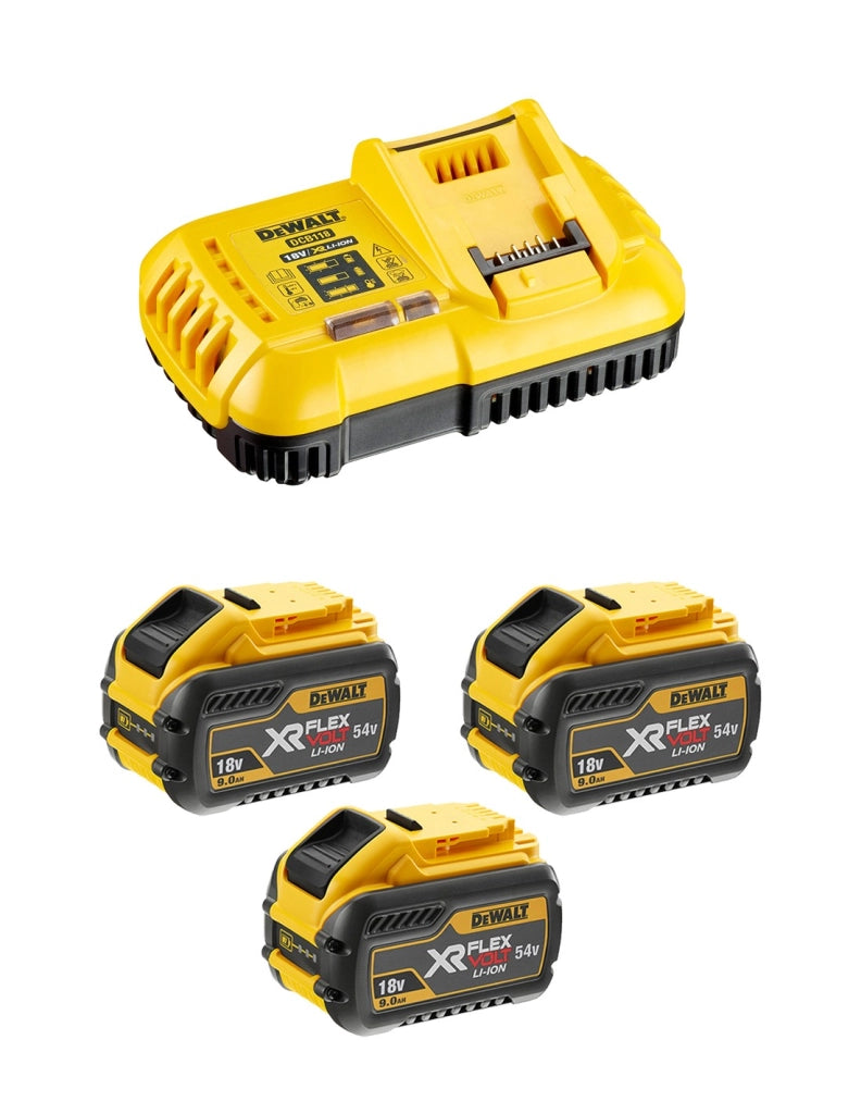 Power Set DeWALT FlexVolt DCB118X3 (3 x 54V/18V 9,0 Ah + DCB118)
