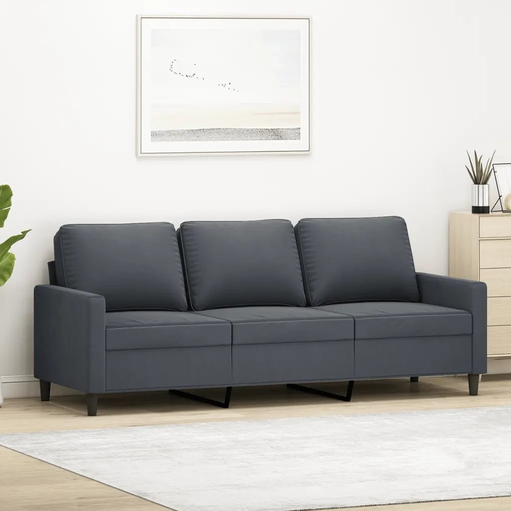 Divano a 3 Posti Grigio Scuro 180 cm in Velluto 359210