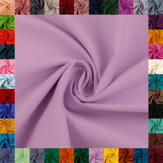 Tessuto di cotone HEIDE, Swafing, 42 colori uniformi, uniforme, 100% cotone, buoni sconto, Oeko-TEX Standard 100 (lilla, 2 m)