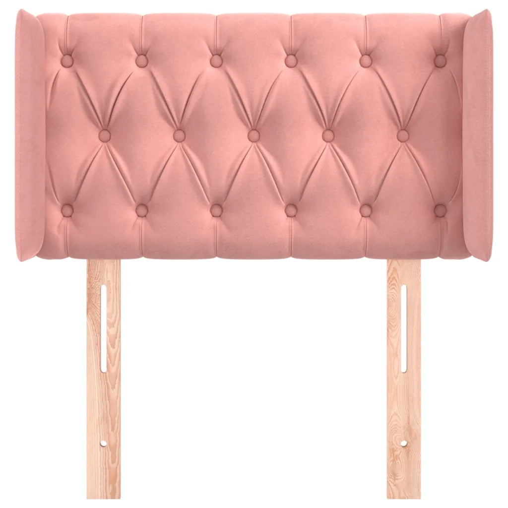 Testiera | Testata ad Orecchio Rosa 83x16x78/88 cm in Velluto