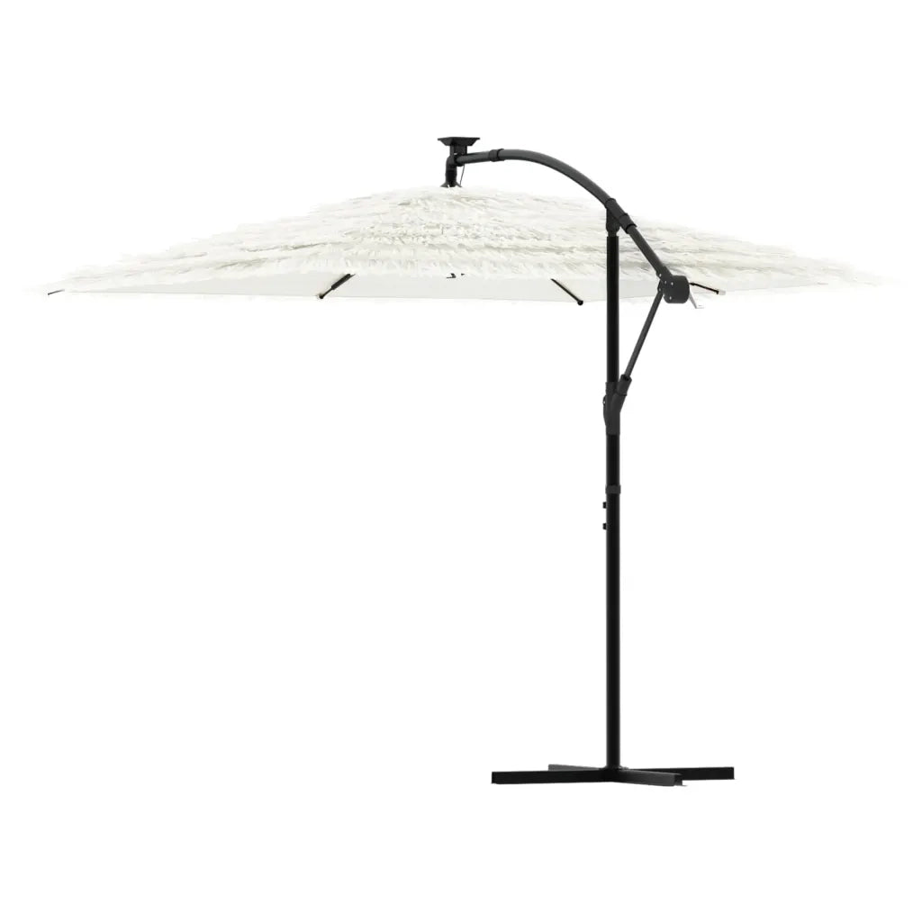 Ombrellone Giardino-Ombrello da Balcone con Palo in Acciaio Bianco 269x269x235 cm