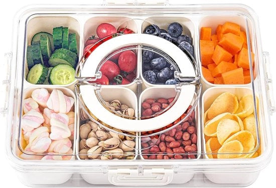 Scatola per snack, tavola per snack, spinner per snack, scatola per snack, utilizzata per caramelle, verdure, noci, noci, noci, dessert, spezie e snack. Scatola di archiviazione (grande)