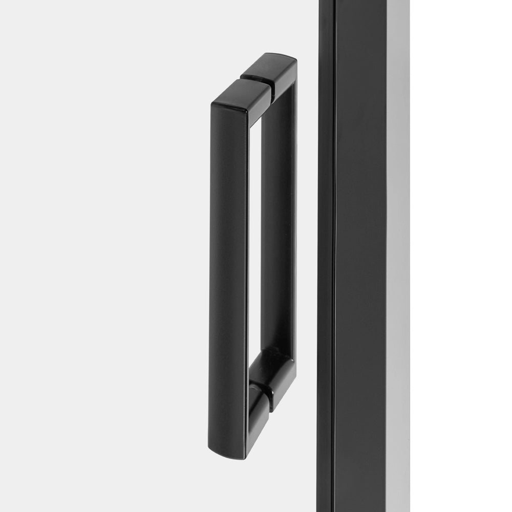 Cabina doccia moderna in vetro temperato con porta singola e profili in alluminio nero 90 x 120 x 190 cm
