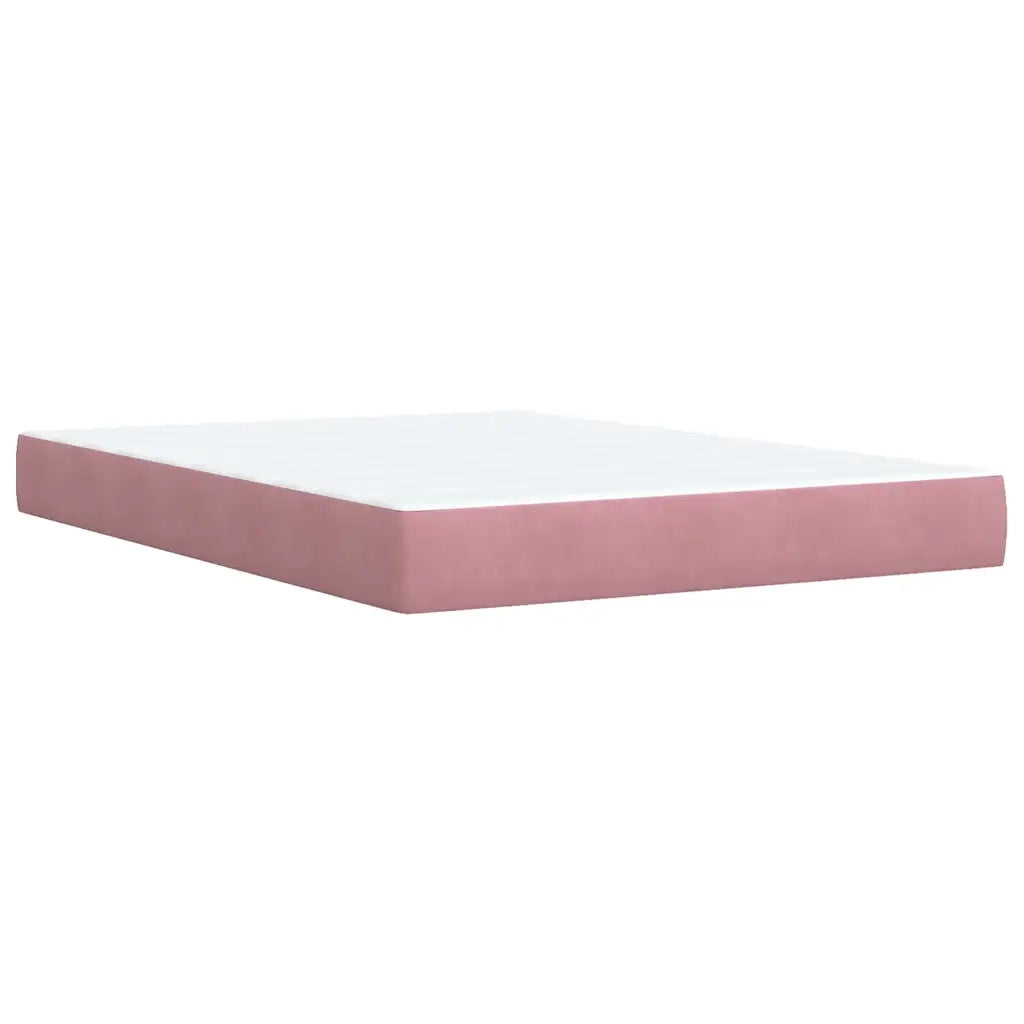 Giroletto a Molle con Materasso Rosa 140x190 cm in Velluto 3287739