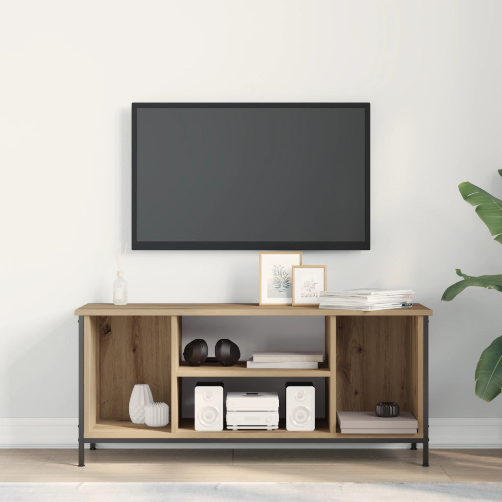 Supporto TV Rovere Artigianale Legno ingegnerizzato, Metallo