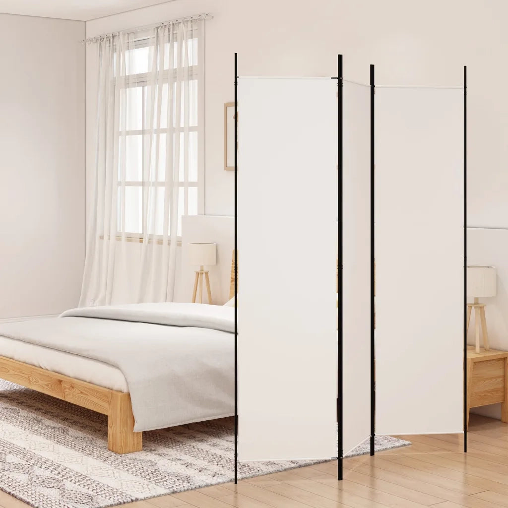 Divisorio Ambienti | Divider per stanze | Paravento a 3 Pannelli bianco 150x200 cm in Tessuto