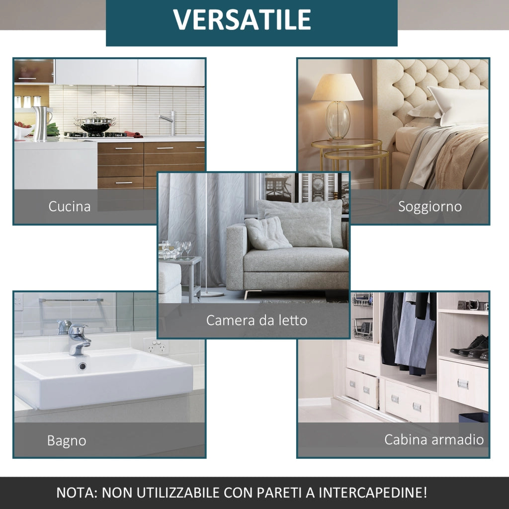 Kit Porte Scorrevole ¨C zephmum ¨C Acciaio, 183x4x0.6 cm