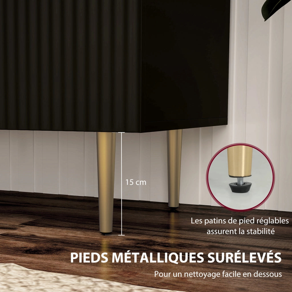 Credenza con 2 Ante e Ripiano ¨C Xylo ¨C Nero Metallo 80x40x80 cm