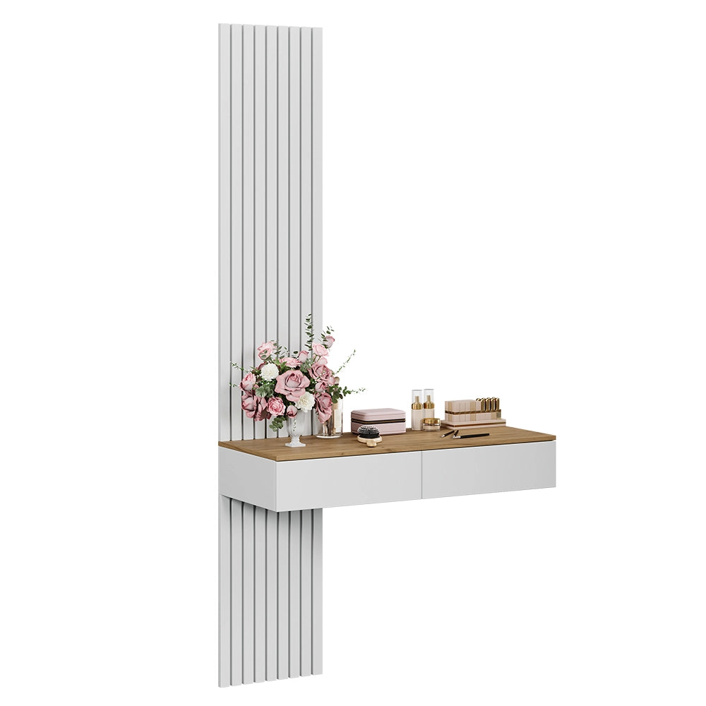 Vicco Tavolo da toeletta Bianco/quercia 100 cm con 2 cassetti