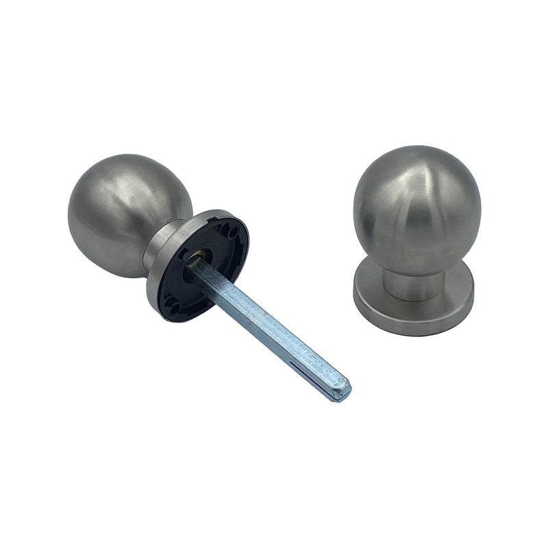 Maniglia su rosetta tonda SAGUATTI  INOX00/50MQ in inox grigio satinato, 2 pezzi