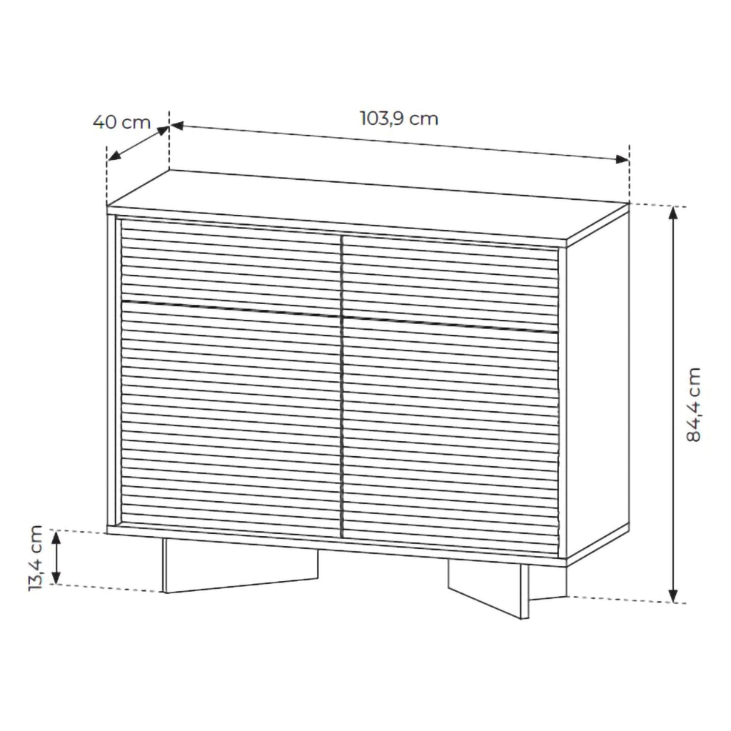 Madia Hateva, Credenza 2 Cassetti, 104x40x84h cm Marrone Rovere