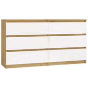 Cassettiera MALWA M6 140 rovere artisan bianco per camera e soggiorno