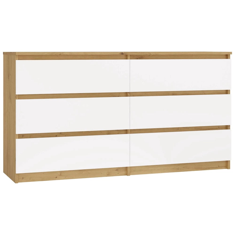 Cassettiera MALWA M6 140 rovere artisan bianco per camera e soggiorno