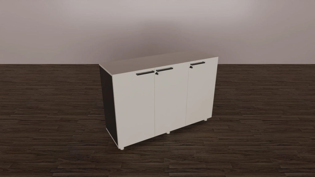 Libreria con 3 ante in vari colori in melaminico per ufficio operativo cm. 120x40x76h