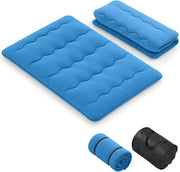 Futon - Materasso portatile giapponese 140 x 200 cm, imbottitura in cotone, materasso pieghevole per 2 persone, borsa per il trasporto, fodera lavabile, 2 fasciature, tatami pieghevole per