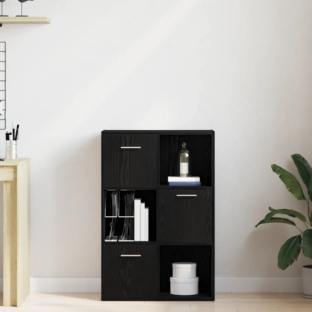 Libreria/Divisorio per ambienti Rovere Nero 60,5x30x90 cm in Legno Multistrato 862473