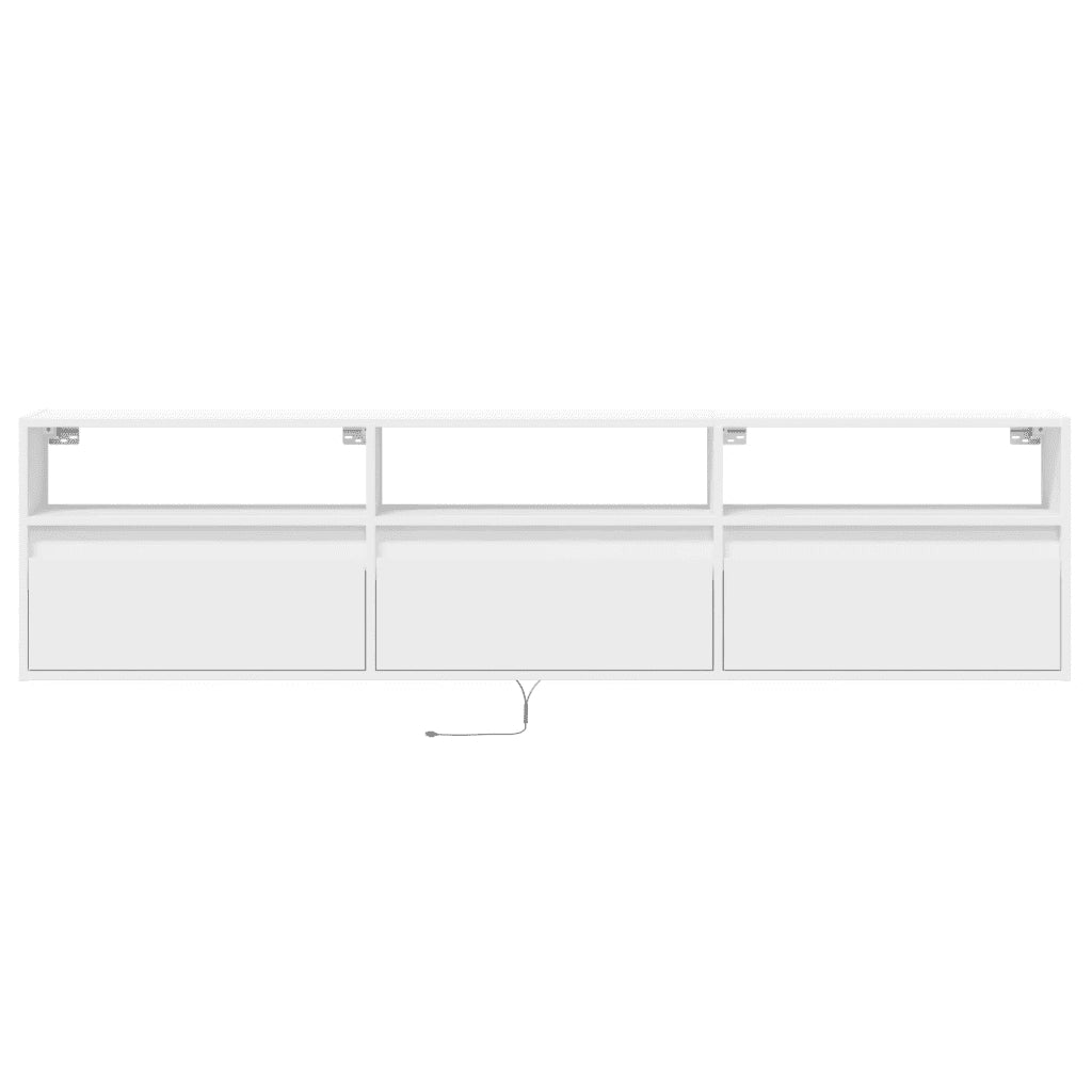 Mobile TV a Parete con LED Bianco 180x31x45 cm