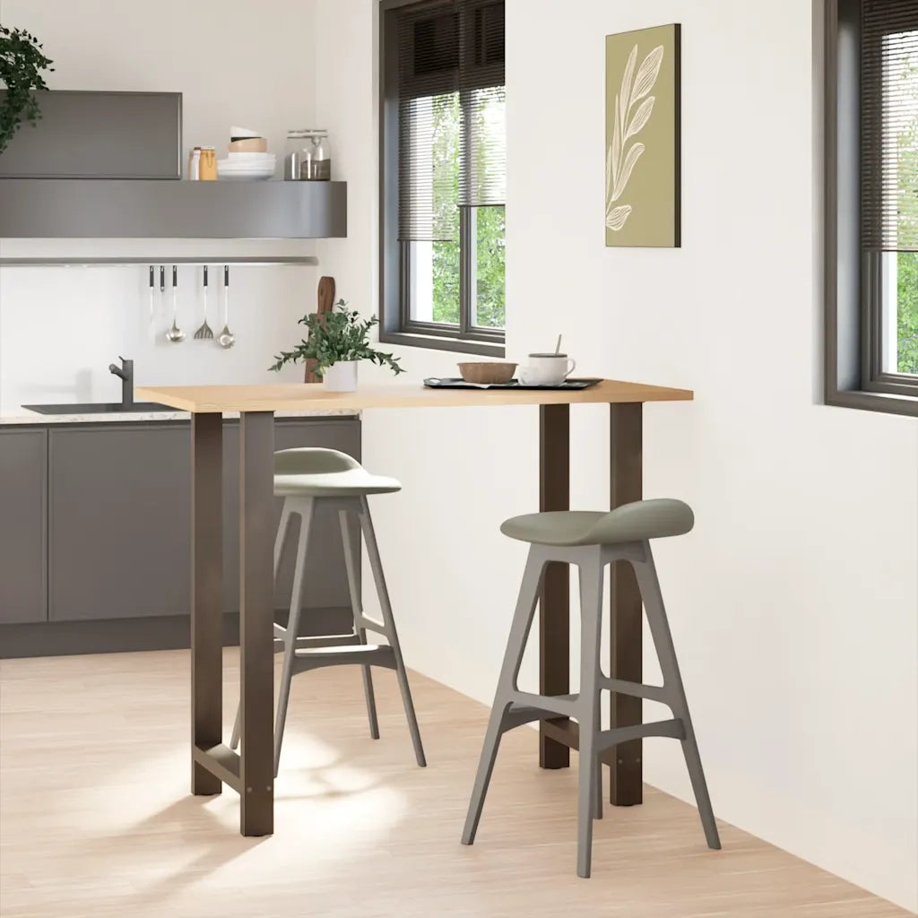 Gambe per tavolo da bar in acciaio naturale 2 pz 60x(110-111) cm in acciaio