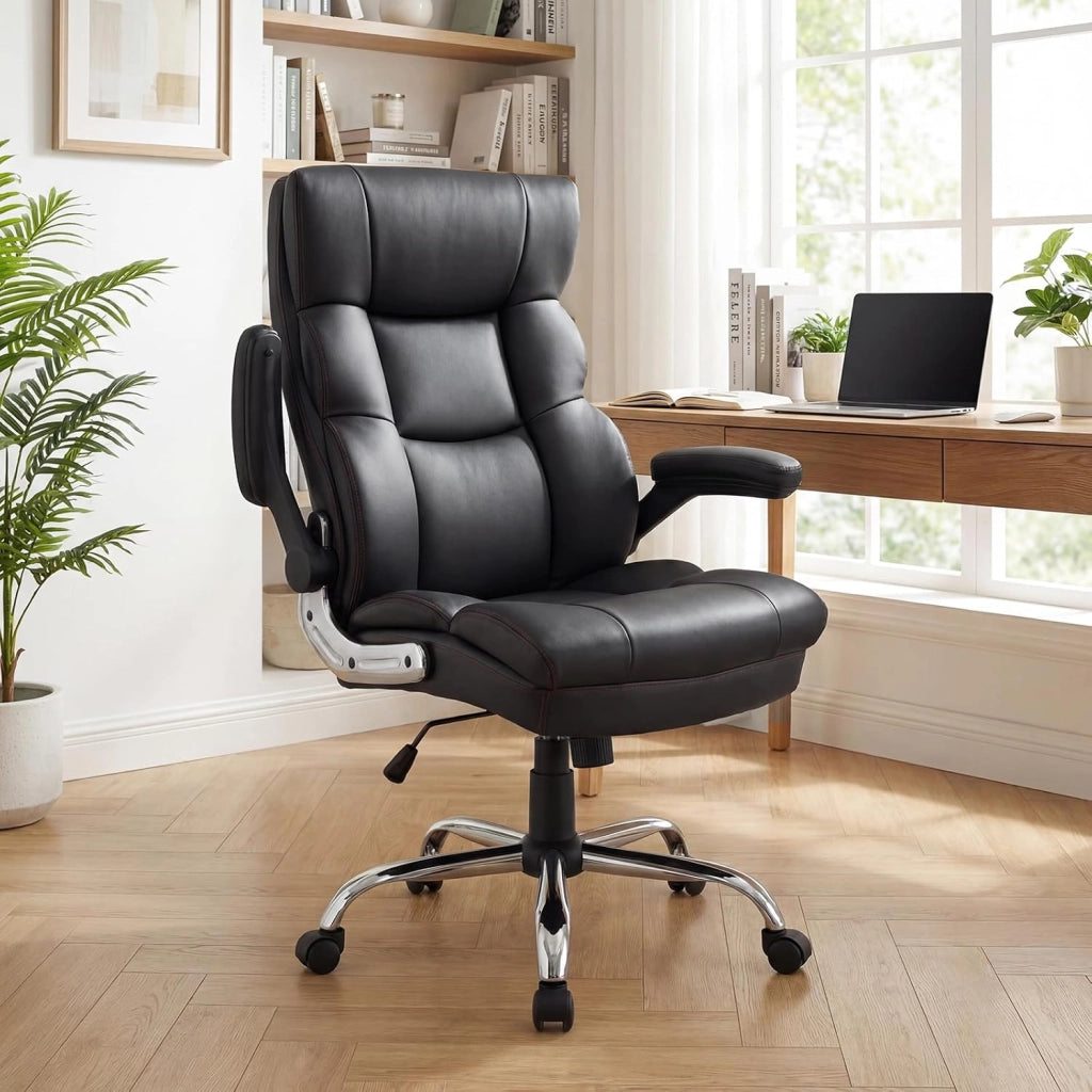 Sedia da Ufficio con Altezza Regolabile, Sedia Ergonomica Girevole per Scrivania, Funzione d’Oscillazione e Braccioli Ribaltabili, per Ufficio Sogiorno, Portata 125 kg
