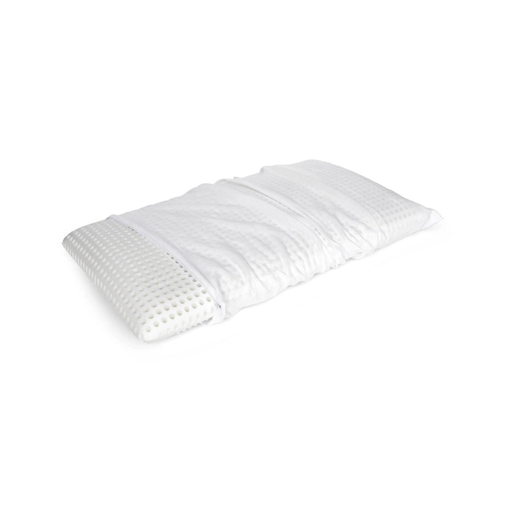 Talamo Italia Cuscino per Alloro, 100% Made in Italy, Guanciale sfoderabile a "saponetta" in Memory Foam forato, Anallergico e Traspirante, 70x39x h10 cm