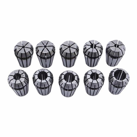 Collet Set per CNC - 1-10mm Spaziatura - 10 pezzi - Alta Forza di Prese - Disegno Auto Bloccante - Adatto per CNC - Spaziatura per Colletti