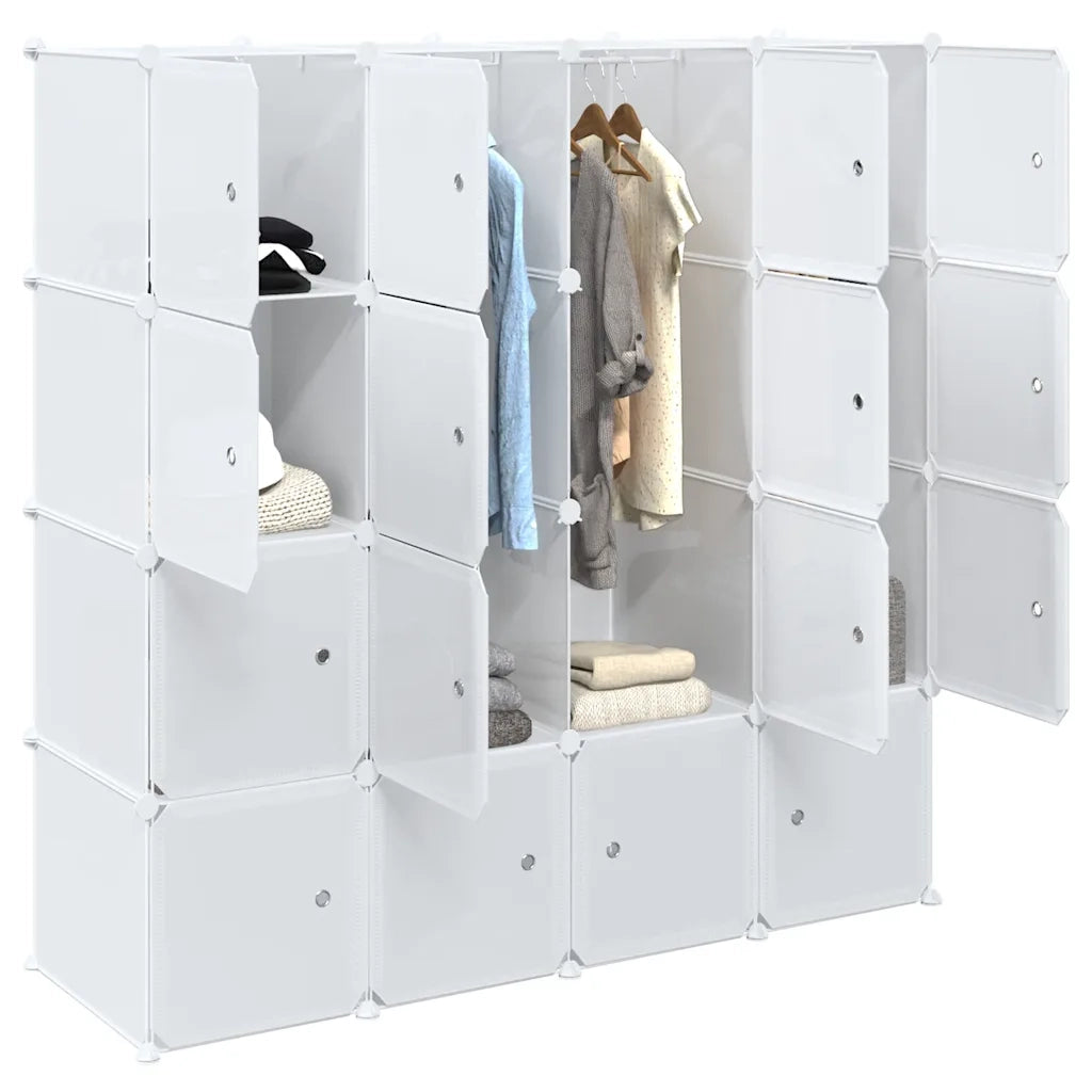 Organizzatore Portaoggetti con 16 Cubi e Aste per Appendere PP