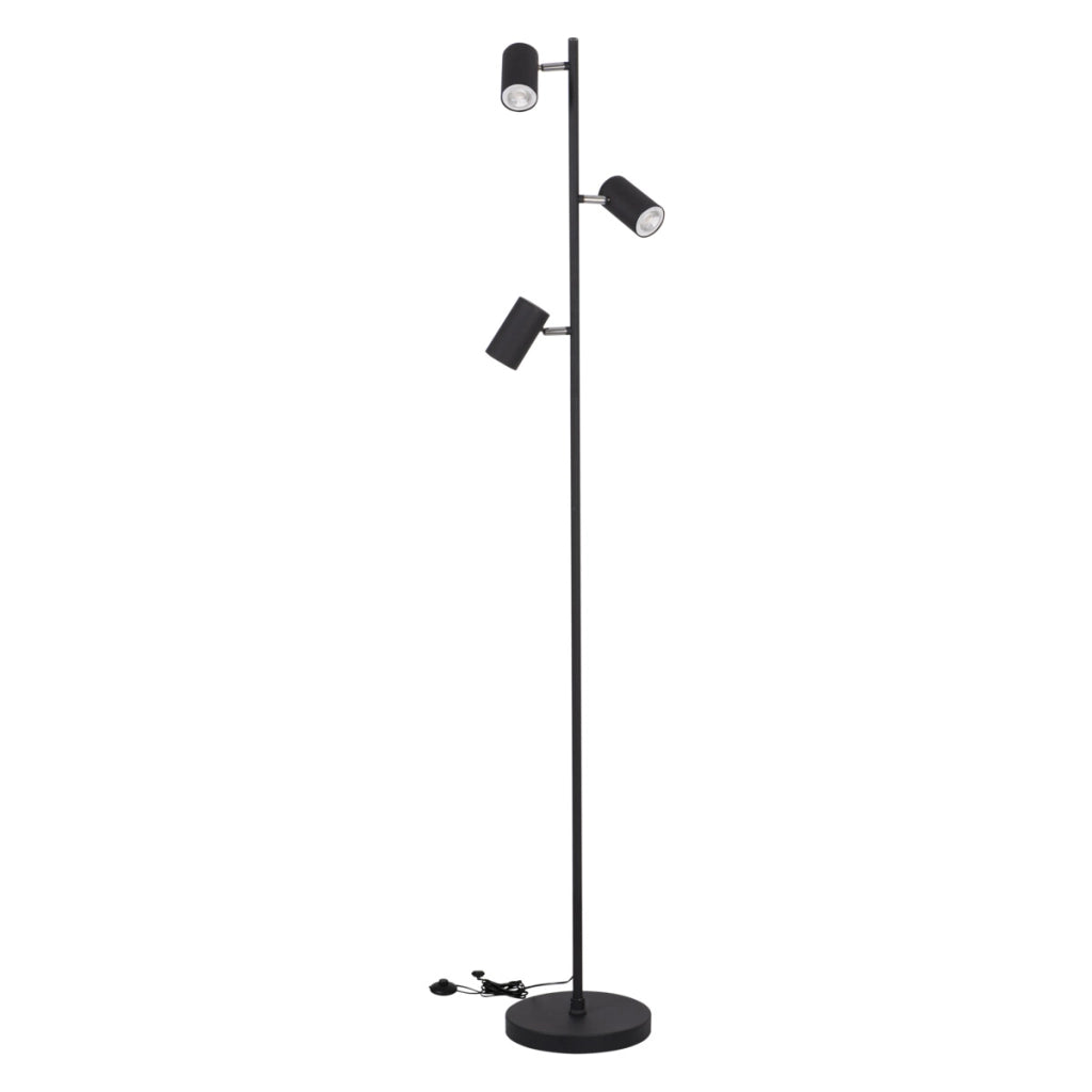 Lampada da terra Kanlux Evalo FL nera 3 faretti GU10 10W