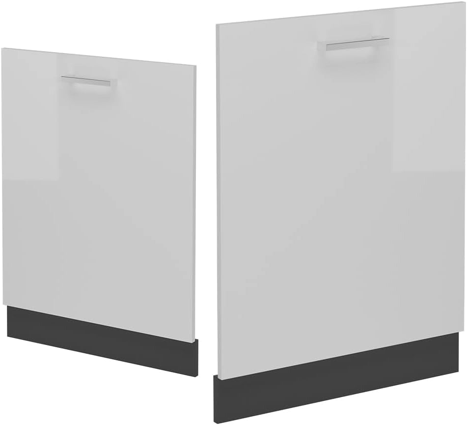Pannello frontale R-Line, Bianco lucido, 60 cm, PL Rovere, per la libera combinazione all'interno di sistemi cucina modulari