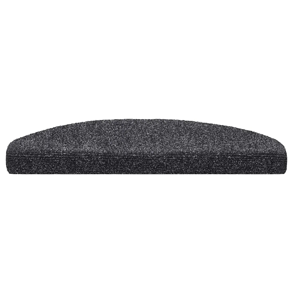 Tappetini per scale autoadesivi 15 pz 65x21x4 cm Grigio scuro Semicircolari Grandi 132697