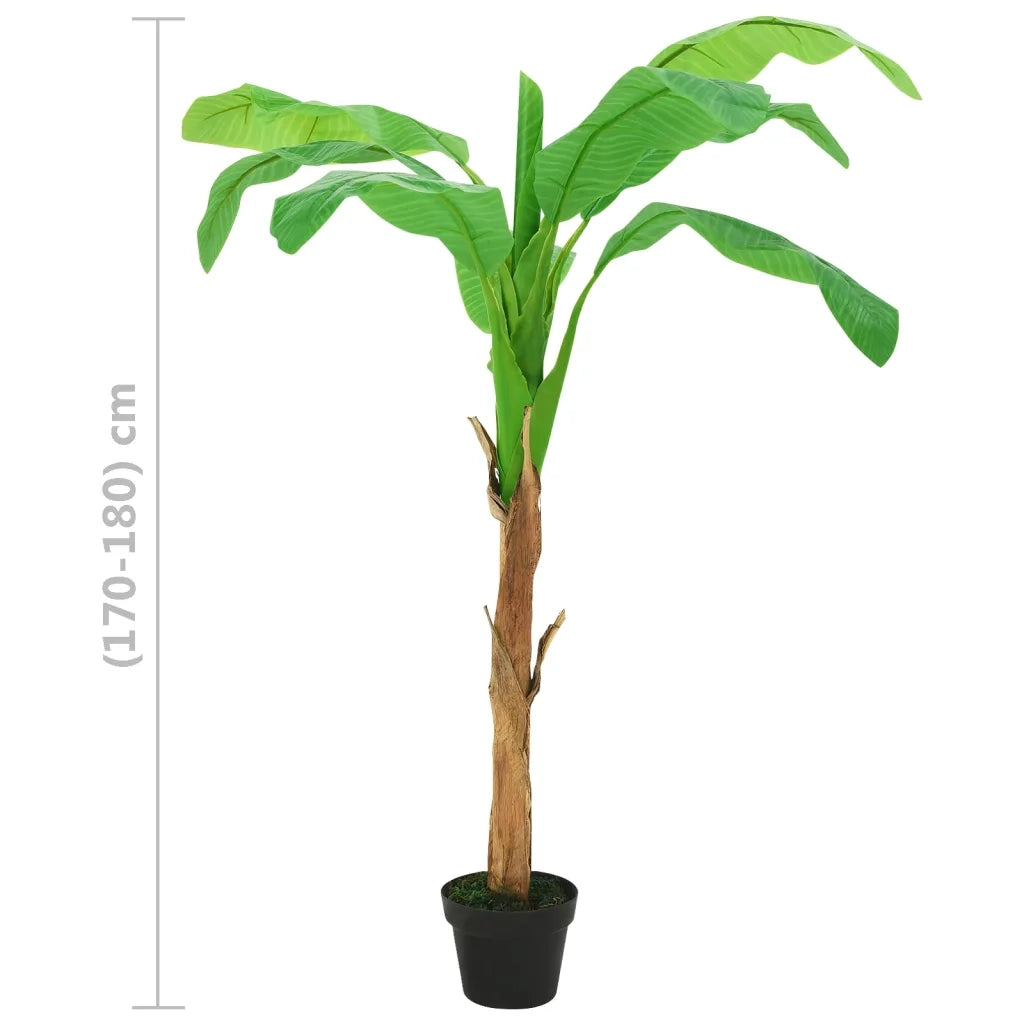 Albero di Banane Artificiale con Vaso-Piante Decorative 180 cm Verde